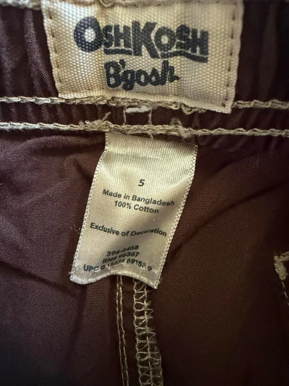 OshKosh B’gosh Boys Brown Cargo Shorts Size 5